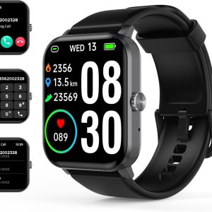 Smart Watch(Answer/Make Call), 1.85'' HD Smartwatch for Men Women, 2025 Fitness Tracker with 100+ Sport Modes, Heart/Sleep Monitor/Pedometer IP68 Waterproof Fitness Watch for Android iOS